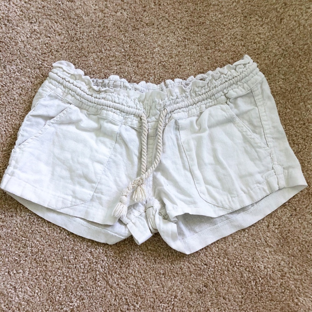 cute white beach shorts